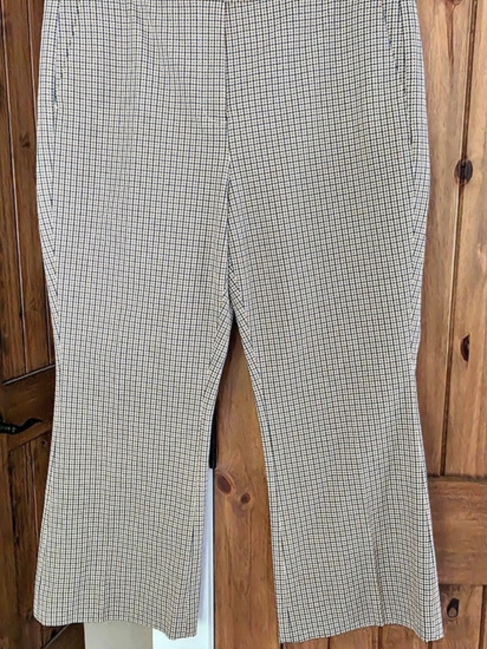 J.Crew Kelsey Kickout Crop Pant Checkered Flare Pants Size 14 Like New